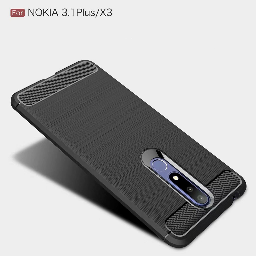 Carbon Fiber Tpu case For Nokia 3.1 Plus Soft CF Cover
