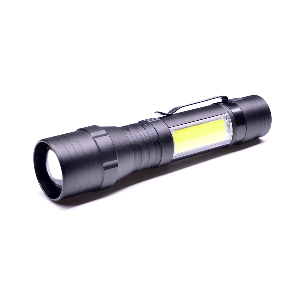 Promotion 320LM Waterproof USB Rechargeable Pocket Zoom 3W XPE COB LED Aluminium Mini Hand Torch Flashlight with Pen Clip