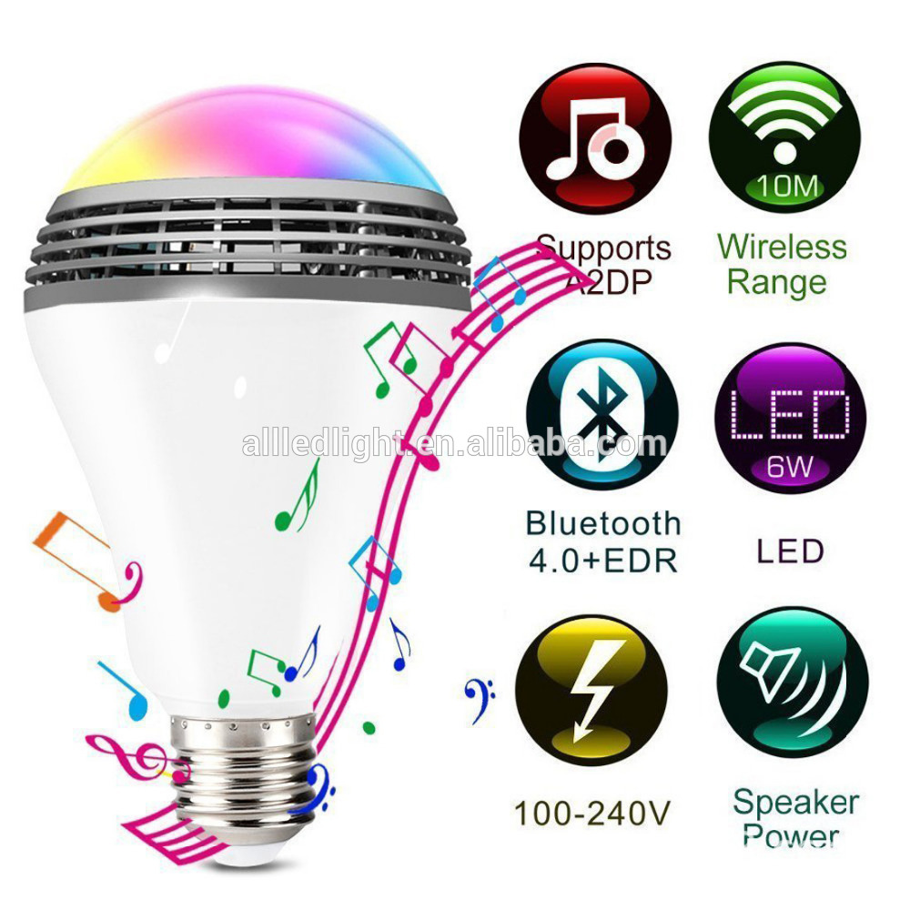 Smart Bulb with Bluetooth Speaker RGBW RGBWW  Color Changing LED Light Bulb (APP Controller)