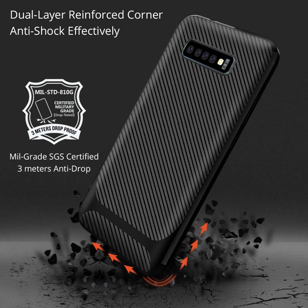 2019 New arrival Silicone carbon fiber phone case for Samsung galaxy S10 Plus back cover