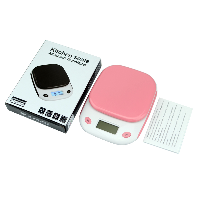 5000g/1g 5kg LCD Electronic Kitchen Scale Food Diet Digital Postal Scales Cooking Tools Kitchen Scales weight Balance pink