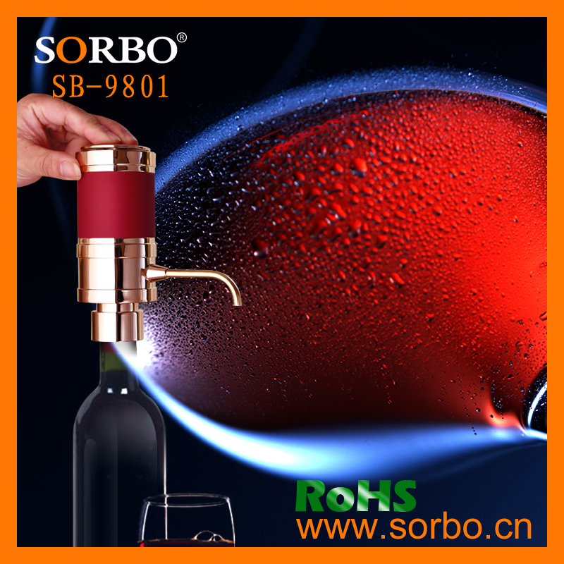 SORBO Patent Plastic Electric Fast Wine Aerator Steel Wine Decanter