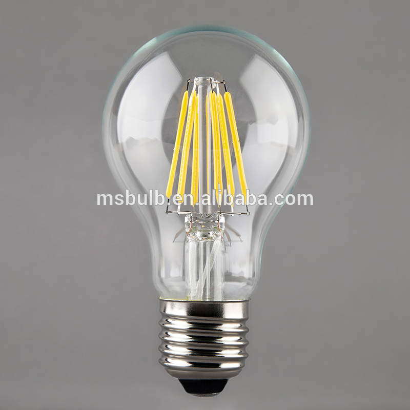 Mingshuai LED filament bulb A60 E27 dimmable TUV CE RoHS approved