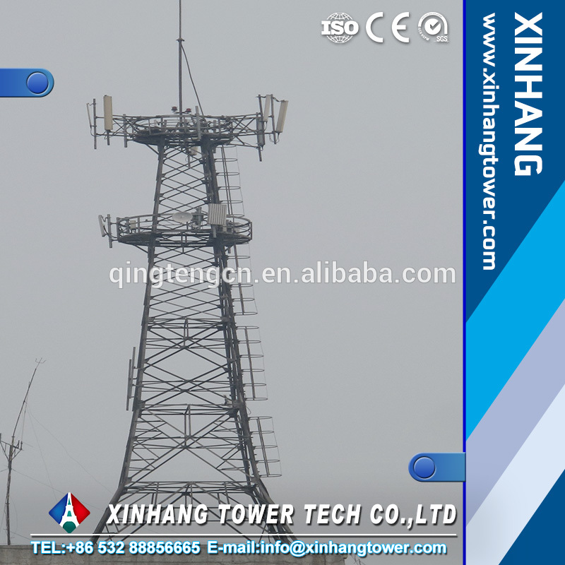 Communication Rooftop Angular Tower Rooftop Pole Rooftop Mast