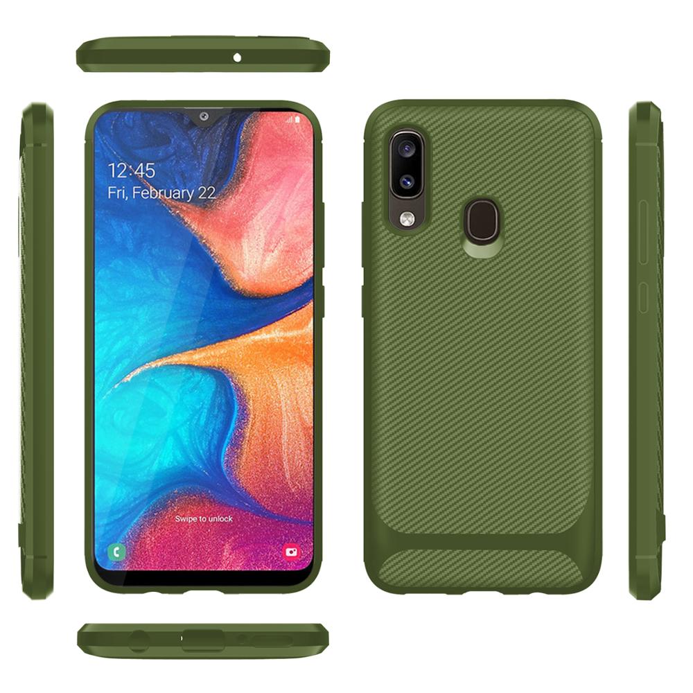 Carbon Fiber Silicon Back Cover For Samsung galaxy A20E Phone Case