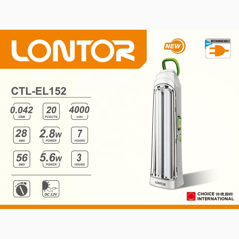 LONTOR rechargeable multi functional emergency light     EL152