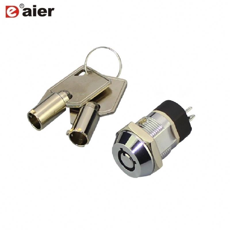 19MM 2A 250VAC Double Pole 4Pin ON-OFF Tubular Key Lock