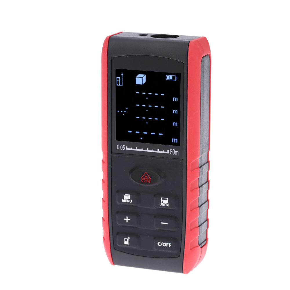 80m Portable Laser rangefinder Handheld Digital Laser Distance Meter Range Finder Area Volume Measurement with Angle Indication