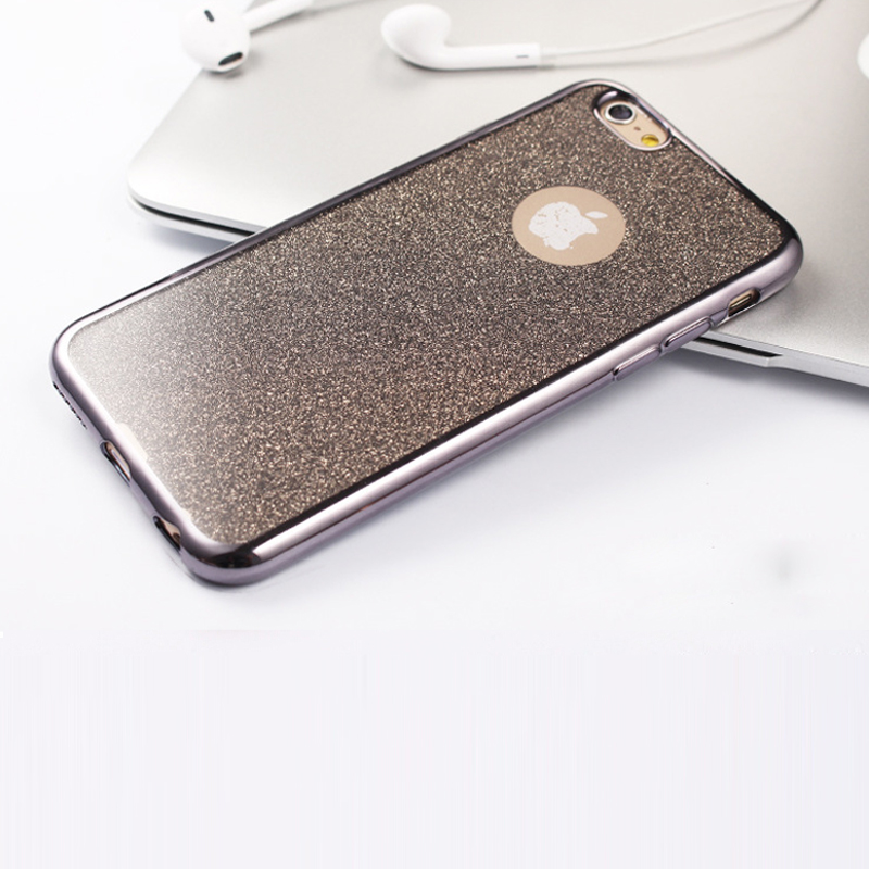 2 IN 1 Transparent clear back Cover Electroplated Shiny TPU for Apple iphone 7 7plus 6 6s 6plus 5 5se