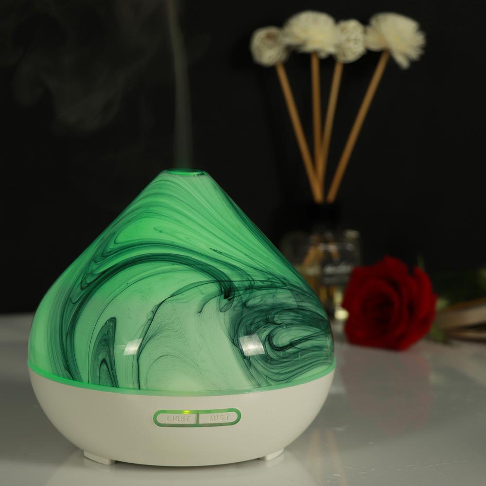 BPA Free Glass perfume diffuser 400ml 7 Color Led Changing Cool Mist Marble Diffuser