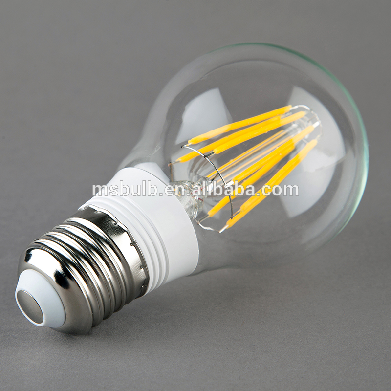 Minshuai Factory Wholesale A60 E27 filament led light bulb 7W