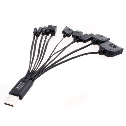 Universal 10 in 1 USB Charger Cable Cord Line for PSP Camera PDA Cellphone MP3 , Free / Drop Shipping Wholesale