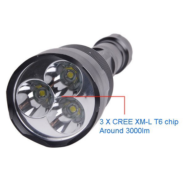 Rechargeable Battery Powered LED Torch 3PCS T6 LED Rechargeable Troch