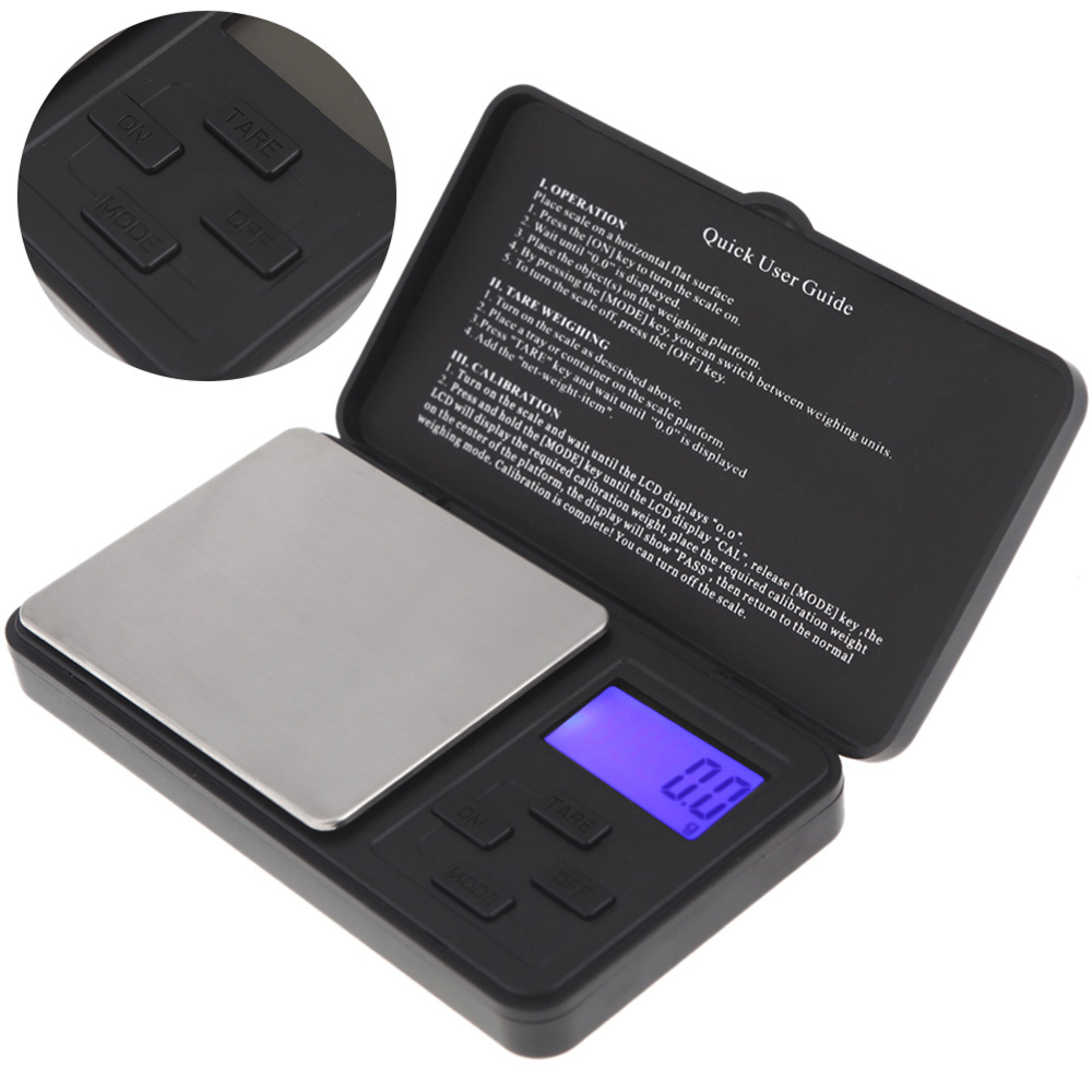 Backlight Electronic Digital Scale 1000g/ 0.1g LCD Display Digital Scale Weighing Scales Jewelry Gold Diamond Carat Balance
