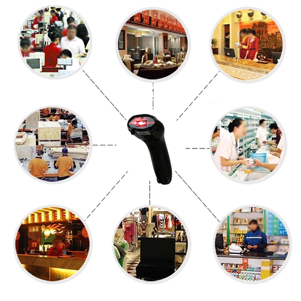 One Dimensional Wired Long Distance Barcode Scanner CCD Image Type Red Light Scanning Gun Mini Handheld Scanning Spear