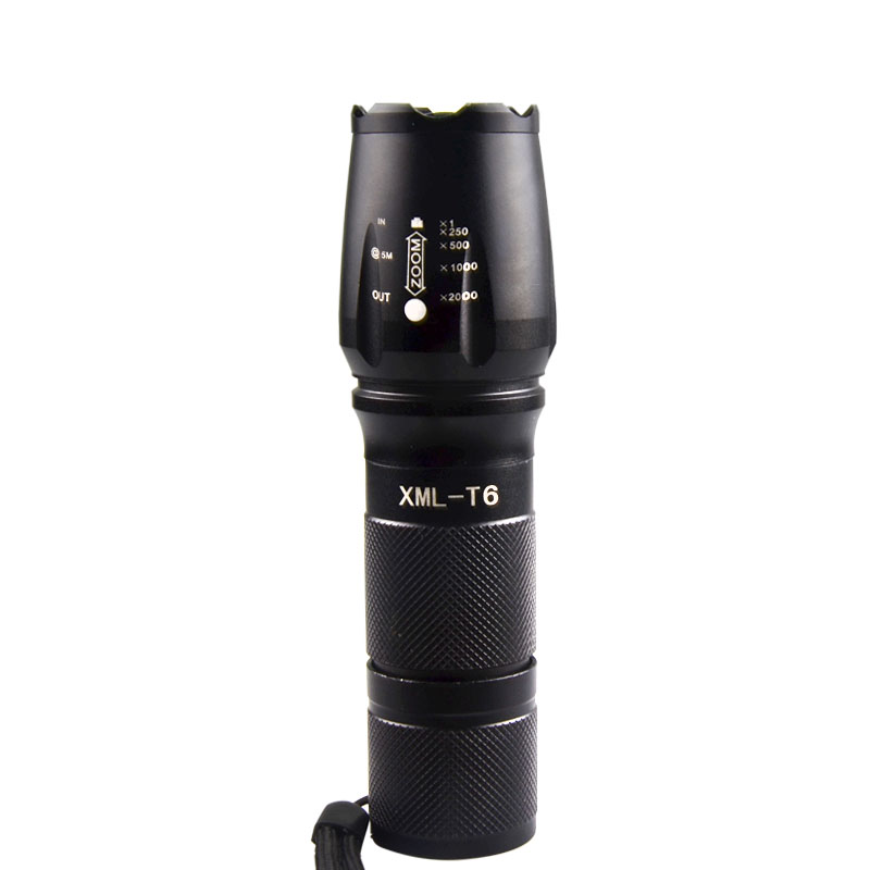 Zoomable G700 Police Tactical 18650/26650 High Power LED Torch Light for Self Defense