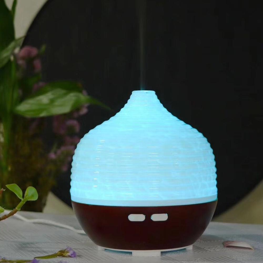 Art Marble Glass Cool Mist Humidifier 200ml Aroma Diffuser Waterless Auto Shut-Off with Color Changing Lightfor Home Yoga