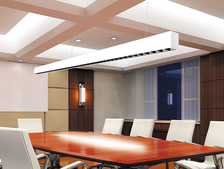 Anti-glare seamless runs aluminium led ceiling linear light for office