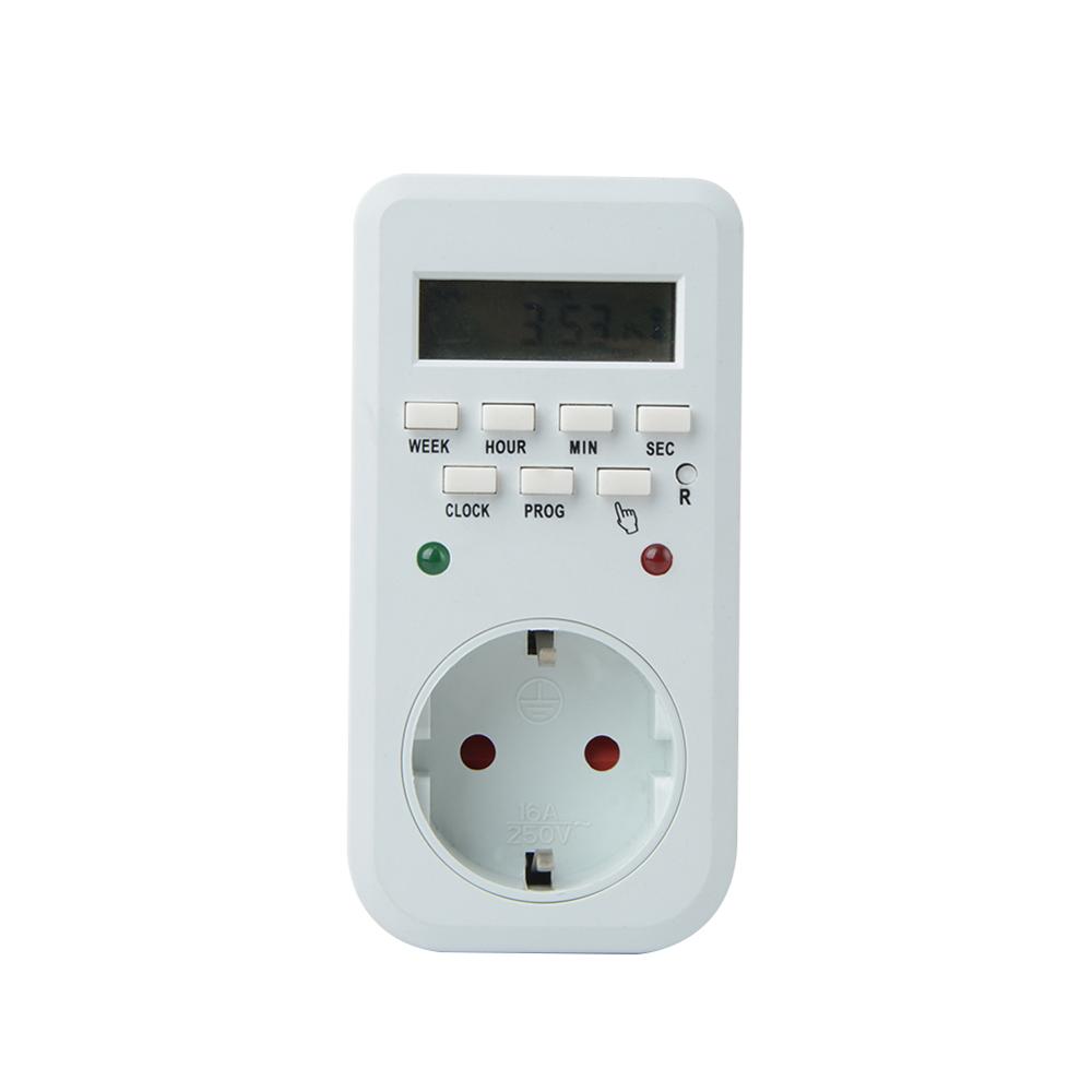 220V 50Hz 16A EU US UK Plug Auto On/Off Relay Timer Switch Socket Digital LCD Power Timer Energy-saving Programmable Time Switch