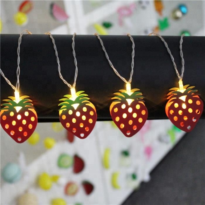 2*AA Metal 10LED Strawberry String lights,30CM Strawberry Shape Fairy Strings Light For Decorative