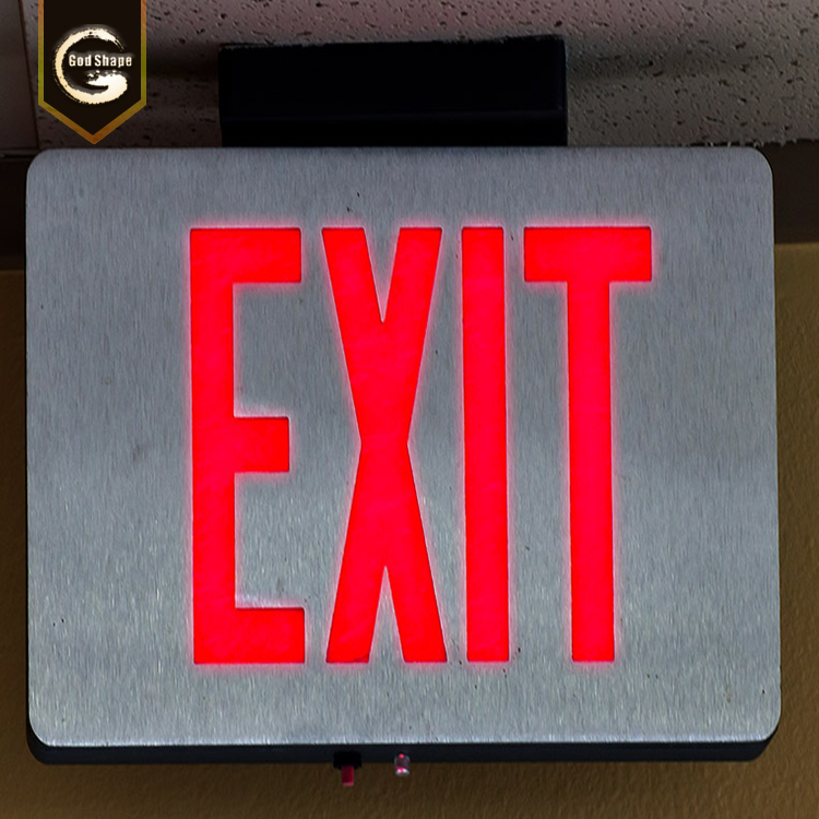 Outdoor led exit sign Wall Mounted Light signage Emergency with Exit Sign for Fire Escape