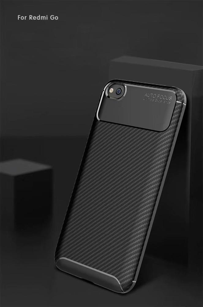 New Premium Shock Protection Carbon Fiber Skin TPU Silicone Case For Redmi GO