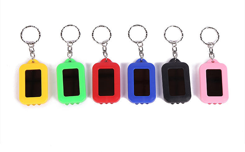 Hot Sale 3 LEDs MINI Gift Light Solar Portable Super Bright LED Outdoor Emergency Keychain Flashlight Batteries Included