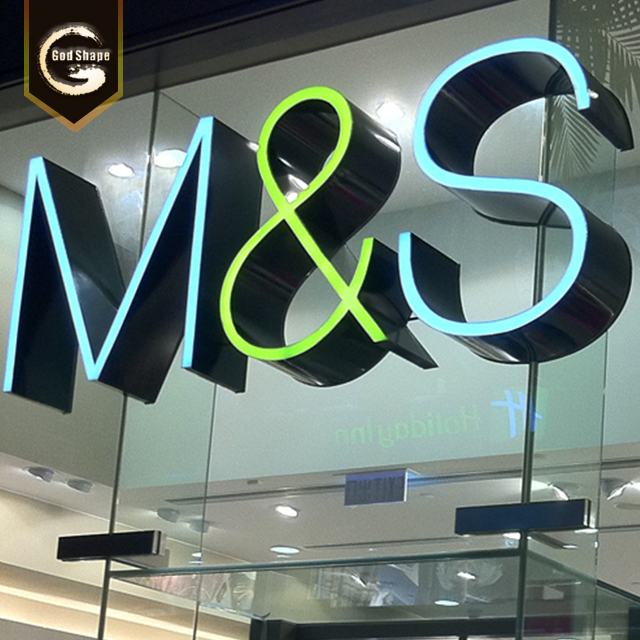 Stainless Steel Acrylic Sign Led Backlit Illuminated 3D Letter