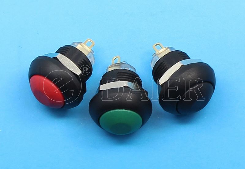 12mm Miniature 2pin Dome Top Push ON Waterproof Puah Button Plastic