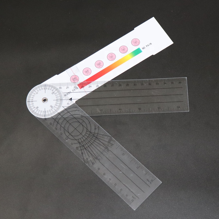 Spinal goniometer with pain scale ruler bone measuring scale