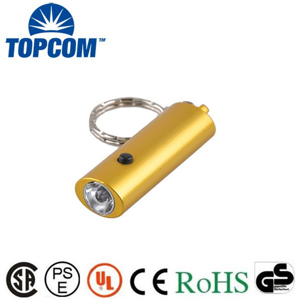 Logo custom-designed 1 LED Mini Keyring Torch / Promotional Custom Mini Aluminum LED Torch Keyring