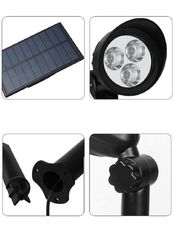 Outdoor Solar LED Spotlight with 2 pack