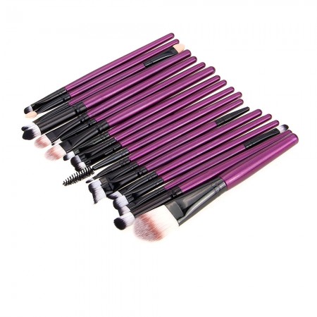 Lots 20pcs Pro Cosmetic Set Soft Powder Foundation Eyeshadow Lip Brushes Purple