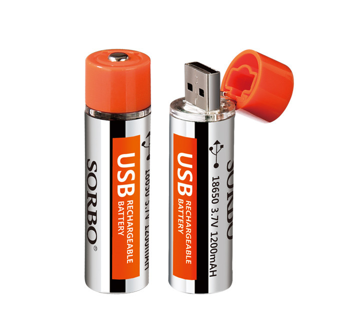 SORBO 2019New Products 18650 USB Rechargeable Lithium Battery