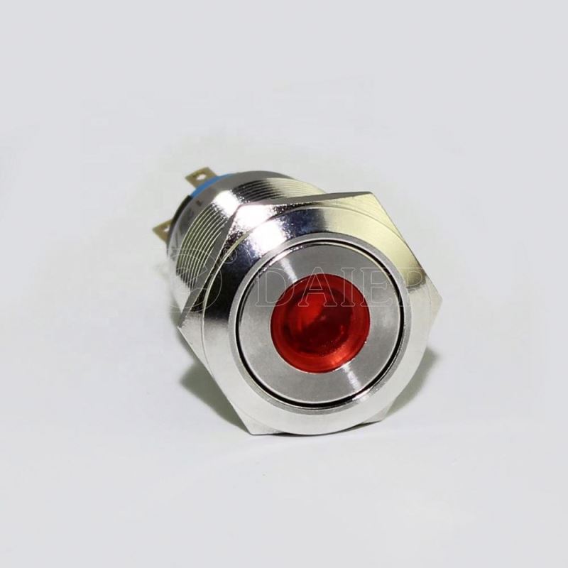 19mm SPST 5 Pin 120V Dot LED Switch Push Button