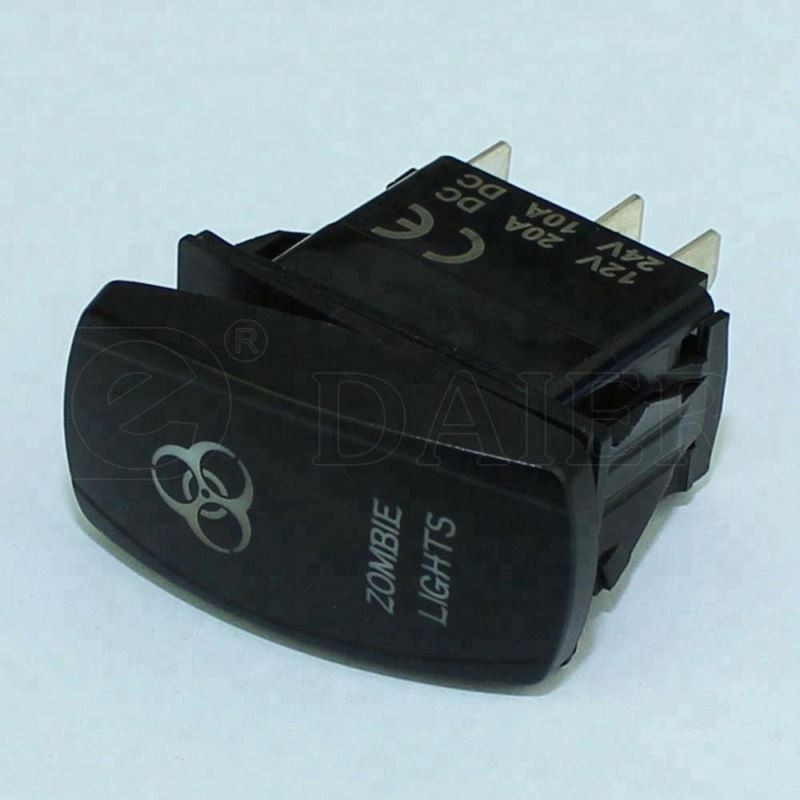 20A 5 Pin ON OFF Laser Engraved Dual LED Marine Switch Waterproof