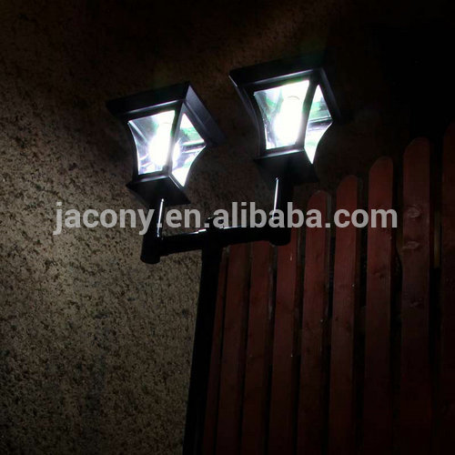 1.6M Low Voltage Solar Post Lamp Dual Head For Garden Yard Path Landscaping (JL-8573)