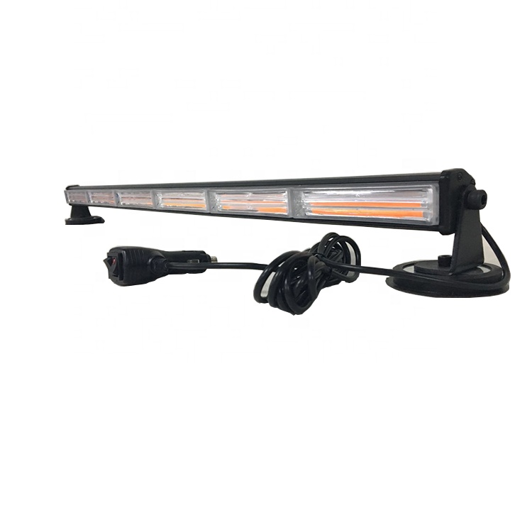 34 Amber  60W Watts  COB LED Emergency Alert Hazard Warning Security Strobe Slim Light Bar Rooftop Suction