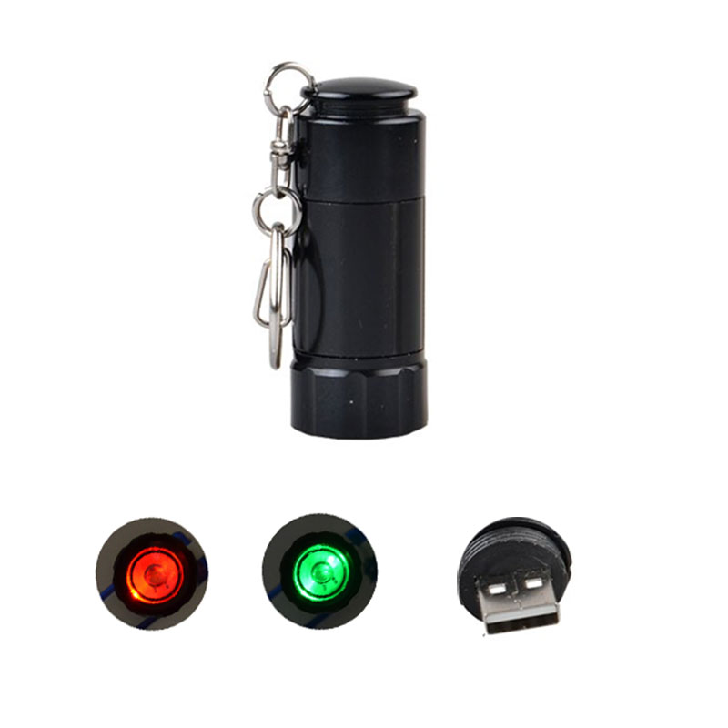 USB Metal LED Key Chain Mini Rechargeable Key Chain with LED Light