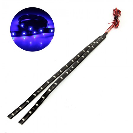 Waterproof 30cm SMD 3528 15 LED Fleible Strip Light Lamp Car Decor