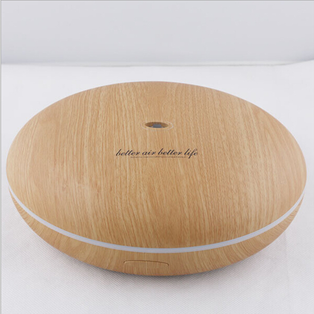 UFO design Wood Grain 350ml Essential Oil Diffuser,Automatic Ultransmit Air Humidifier with Nebulizers