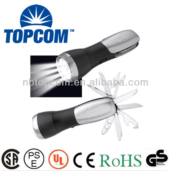 Stainless steel 5 led functional multi tool led torch light