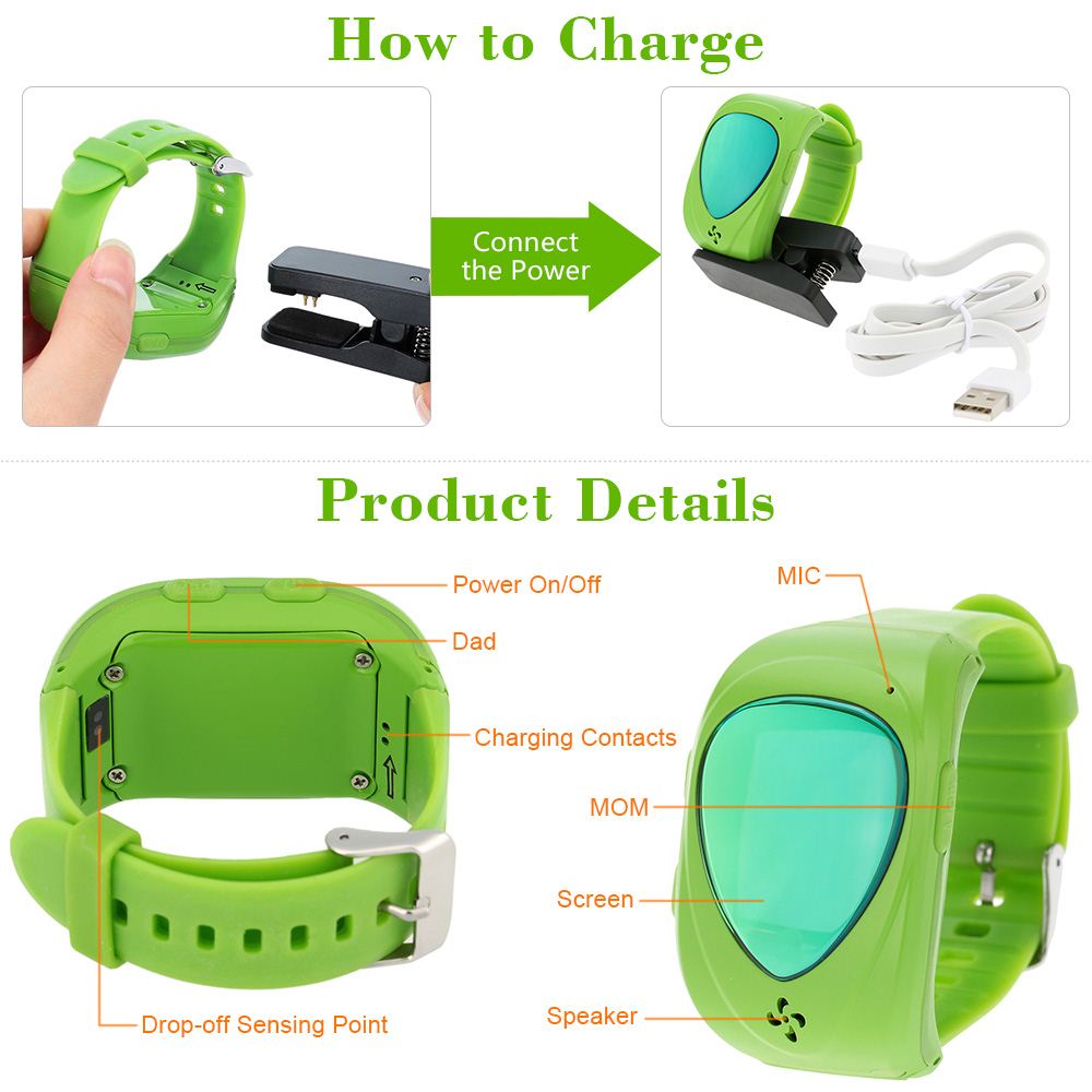 Anti Lost GPS Tracker Smart Watch For Kids SOS Emergency GSM Smart Mobile Phone App For IOS & Android Smartwatch Wristband Alarm