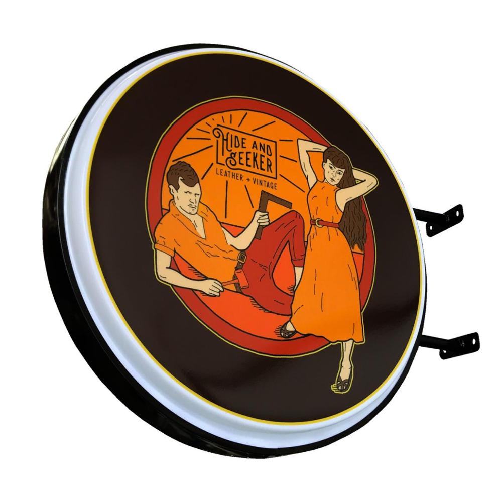 Round lightbox waterproof led light box beer acrylic box
