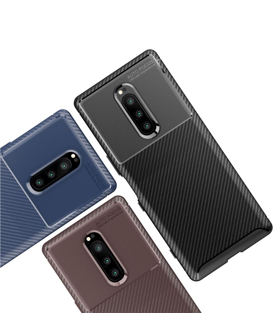 Carbon Fiber 360 Protective phone case For Sony Xperia XZ4 TPU Silicone back cover case