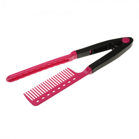 Folding Hair Tension Straightener V Comb DIY Hairdress Beauty Peach Red Black
