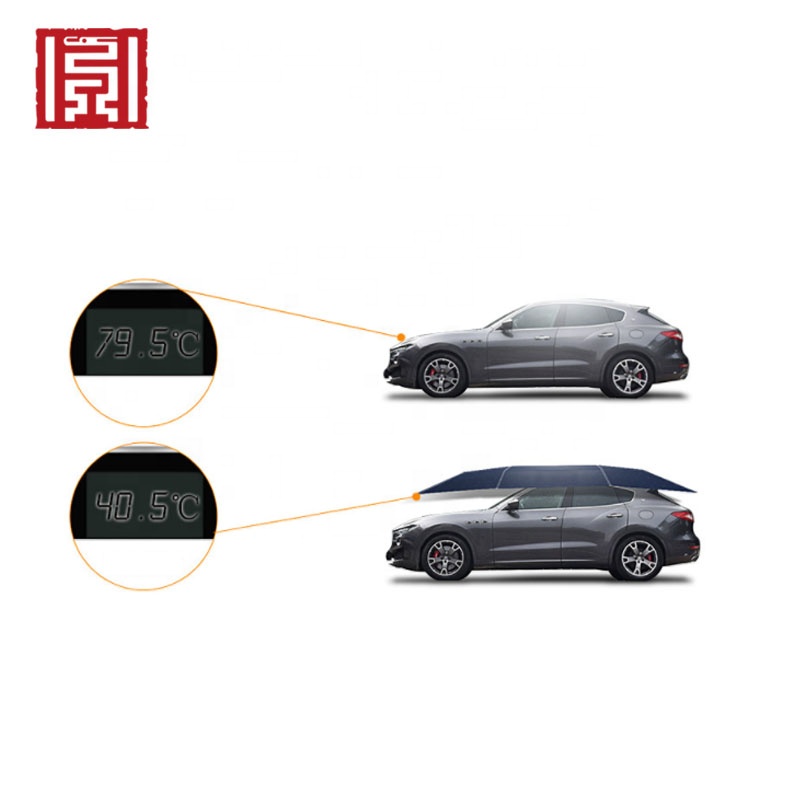 Auto portable reversible protection remote control car sun shade logo sunclose umbrella sunshade folding