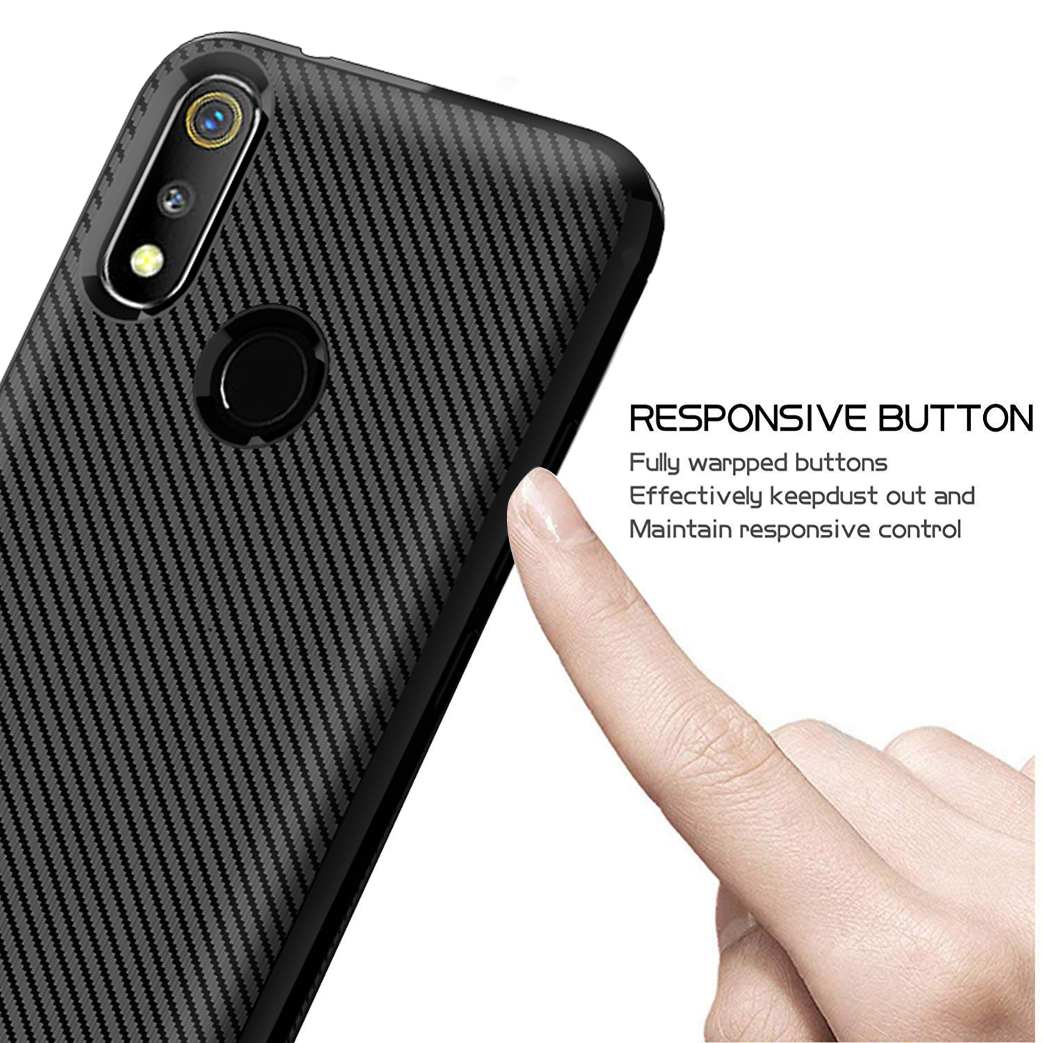 2019 New arrival Silicone carbon fiber phone case for Redmi 3 back cover