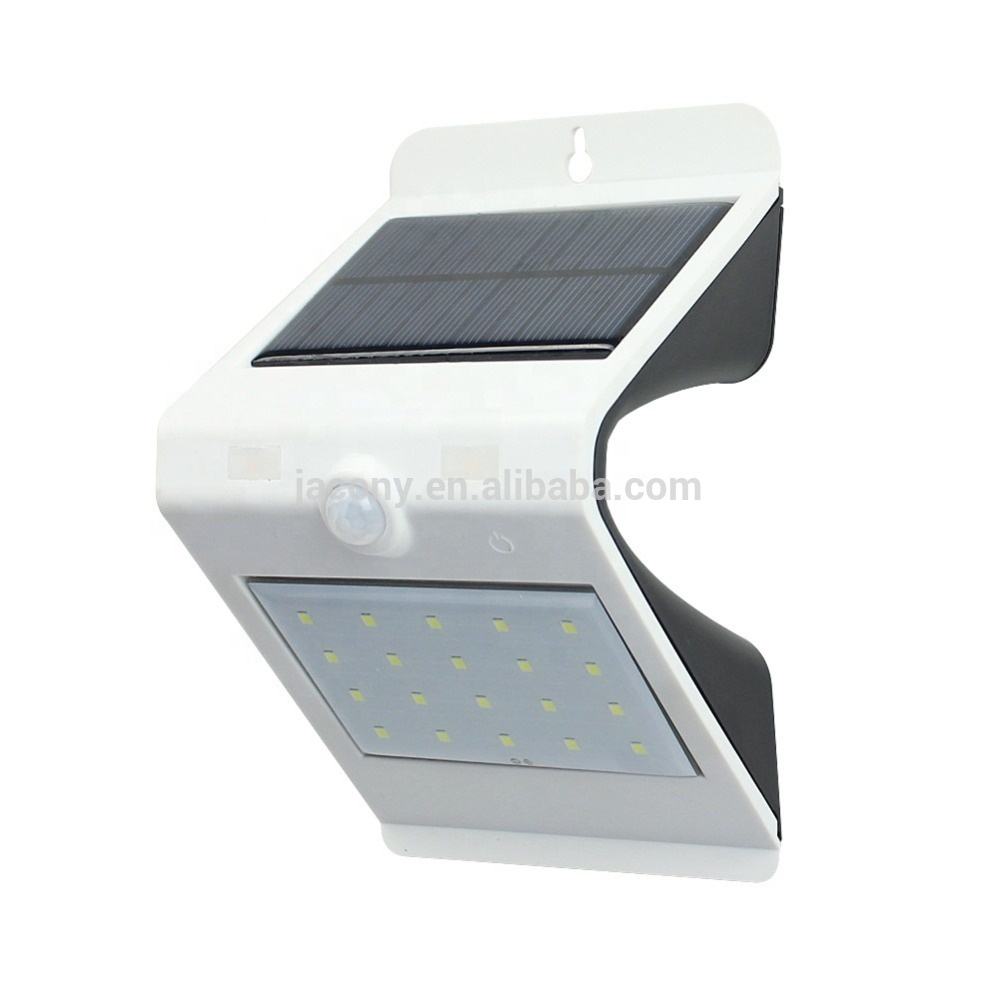 20 LED smart mode waterproof IP65 wall mount Triangle shaped solar motion infrared sensor PIR security lamp light