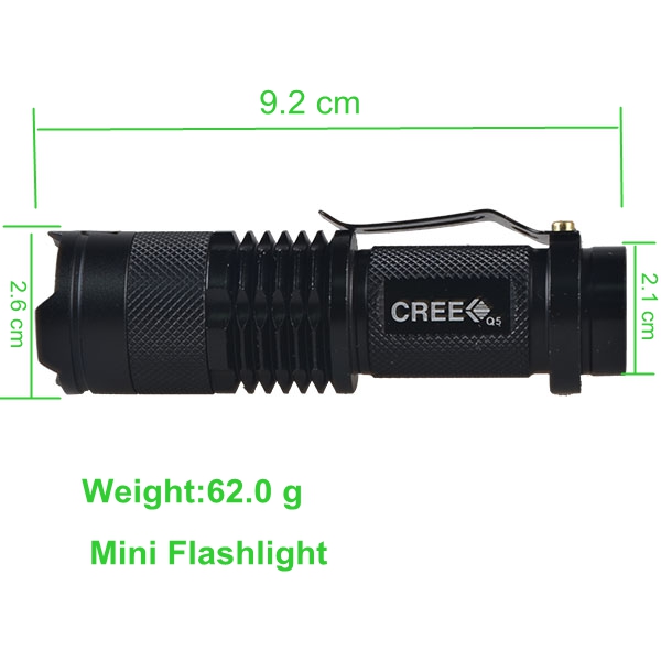 Ultra Bright mini Aluminum Alloy Rechargeable Zoomable Flashlight